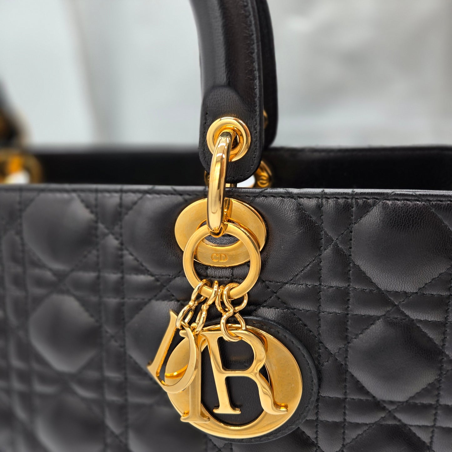 Christian Dior Lady Dior Bag Cannage Quilt Lambskin Medium