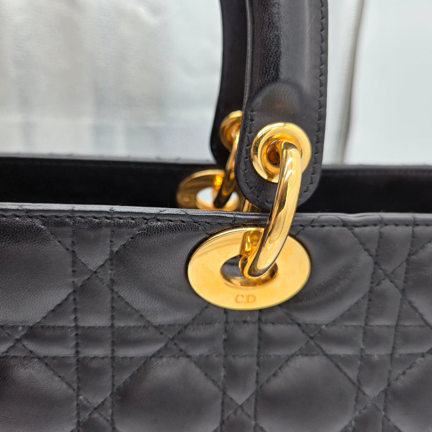 Christian Dior Lady Dior Bag Cannage Quilt Lambskin Medium