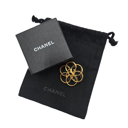 Chanel Flower Brooch Centered with CC Logo, 1996