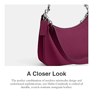 COACH Hobo Crossbody in Cross grain, Deep Plum