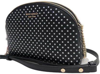 Kate Spade New York Spencer Metallic Dots Double Zip Crossbody Black - NEW