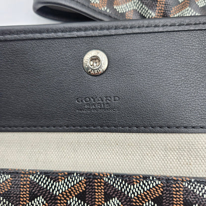 GOYARD Saint Louis PM Tote Bag Leather Herringbone Black Silver Hardware- NEW