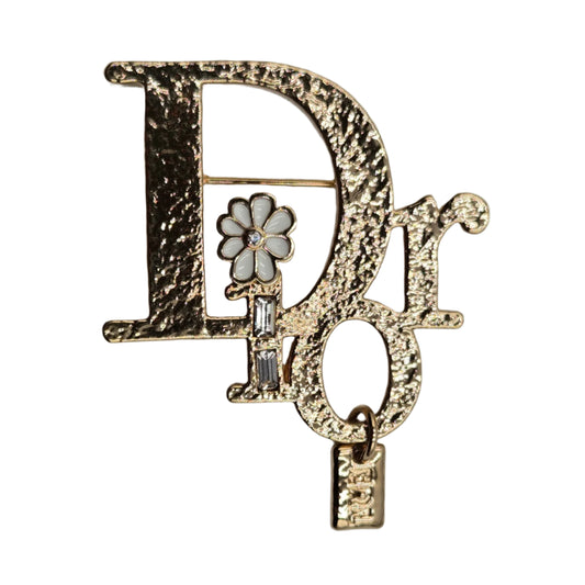 Christian Dior Dior X ERL Pin Brooch Badge Golden