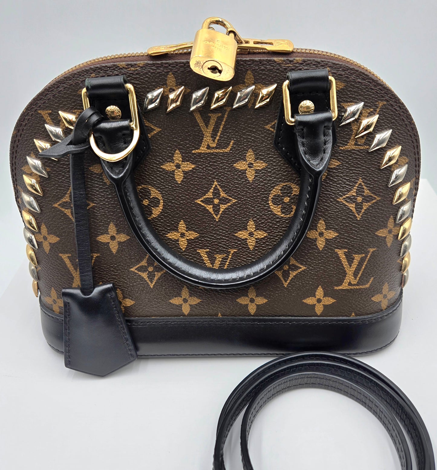 Louis Vuitton Limited Edition Monogram Macassar Canvas Studded Alma - COA included