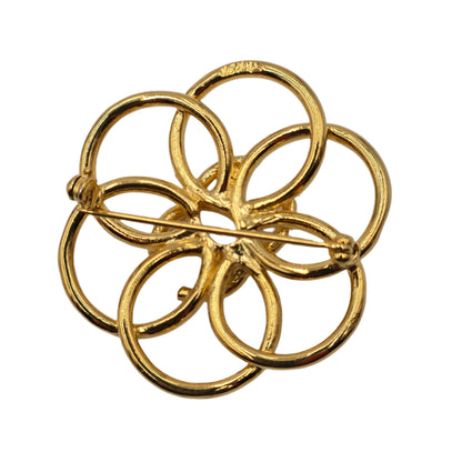 Chanel Flower Brooch Centered with CC Logo, 1996