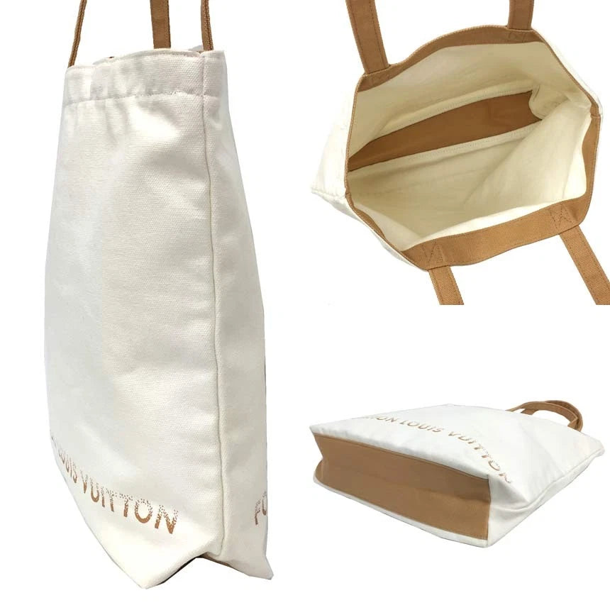 Louis Vuitton Authentic Fondation Exclusive Shoulder Tote Bag Canvas White 3851C