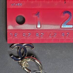 Authentic Chanel Earrings Coco Mark GP Plated Champagne Gold Black Ladies