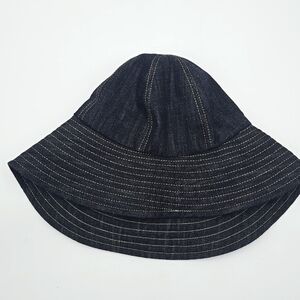 Authentic Chanel Sparkling Denim Bucket Hat Navy blue