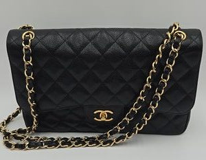 CHANEL Matelasse Caviar Quilted LG/30 Double Flap Gold Hardware - COA included