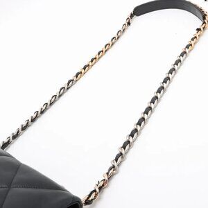 CHANEL 19 Lambskin Chain Shoulder Bag Gold x Silver - COA included