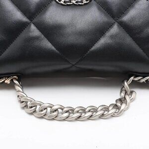 CHANEL 19 Lambskin Chain Shoulder Bag Gold x Silver - COA included