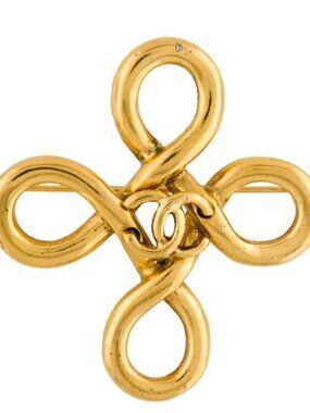 #140 - CHANEL Coco Mark Brooch Accessory GP (Gold Plated), 1993