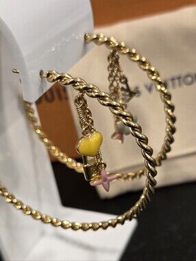 #159 - Louis Vuitton M65481 Creole Sweet Monogram Hoop Earrings