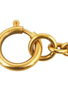 #161 - Chanel Coco Mark Diamond Motif Necklace, Gold Plated - VINTAGE