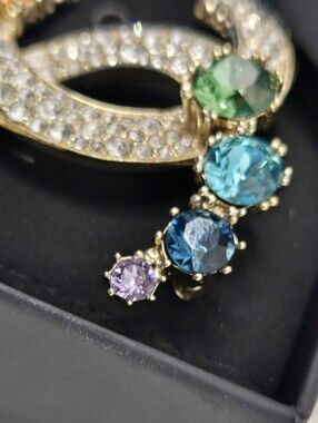 #166 - Chanel Brooch Coco Mark Rhinestone A19 S
