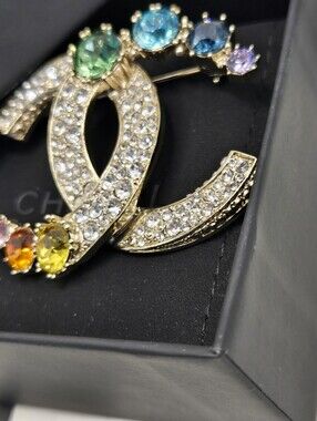 #166 - Chanel Brooch Coco Mark Rhinestone A19 S