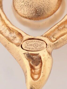 #1108 - Chanel Coco Mark L20C Brooch GP x Imitation pearl Gold