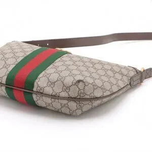 Gucci GG Supreme Monogram Web Small Ophidia Half Moon Hobo Brown - COA included