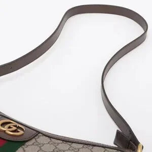 Gucci GG Supreme Monogram Web Small Ophidia Half Moon Hobo Brown - COA included