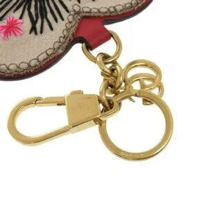 Gucci 453179 GG Supreme Heart Bag Charm Cotton Beige Keychain 0737GUCCI