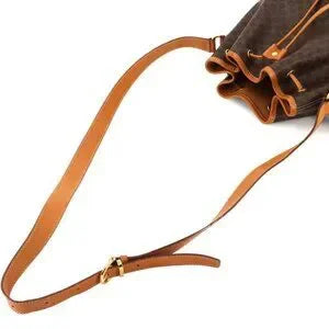 CELINE Macadam Shoulder Bag Leather Brown Gold Hardware