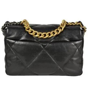 CHANEL 19 Handbag Shoulder Bag AS1160 Black Gold - Medium