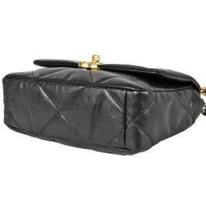 CHANEL 19 Handbag Shoulder Bag AS1160 Black Gold - Medium