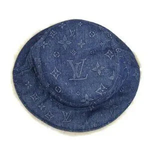 LOUIS VUITTON Louis Vuitton Bonnet Shearling Denim Hat Blue M77127 - Large