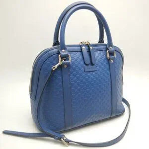 GUCCI 449663 Handbag Micro Guccissima Leather Blue - COA included