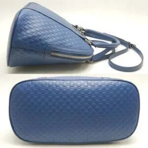 GUCCI 449663 Handbag Micro Guccissima Leather Blue - COA included