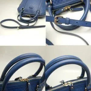 GUCCI 449663 Handbag Micro Guccissima Leather Blue - COA included