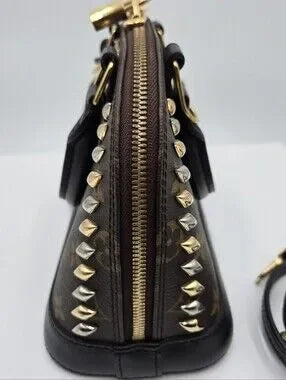 Louis Vuitton Limited Edition Monogram Macassar Canvas Studded Alma - COA included