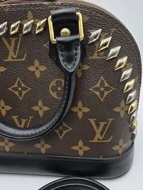 Louis Vuitton Limited Edition Monogram Macassar Canvas Studded Alma - COA included