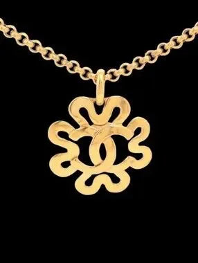 #105 - Chanel CC Coco Long Necklace Mark 95P Necklace GP - VINTAGE