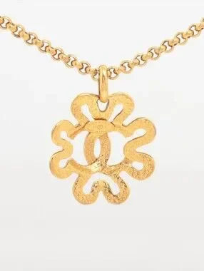 #105 - Chanel CC Coco Long Necklace Mark 95P Necklace GP - VINTAGE