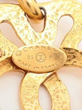#105 - Chanel CC Coco Long Necklace Mark 95P Necklace GP - VINTAGE