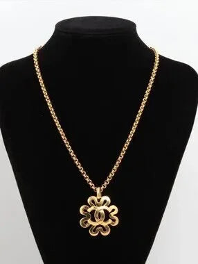 #105 - Chanel CC Coco Long Necklace Mark 95P Necklace GP - VINTAGE