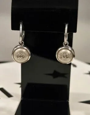 #1106 - Chanel CHANEL 00A Coco Mark Pearl 2000 Earrings Silver