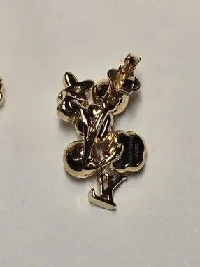 #153 - Louis Vuitton LV Botanica White Resin Pearl Earrings (Model: M01642)