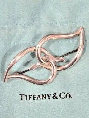 #160 - Tiffany & Co. Double Leaf Brooch, Sterling Silver 925