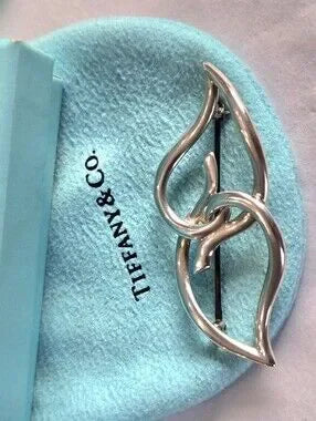 #160 - Tiffany & Co. Double Leaf Brooch, Sterling Silver 925