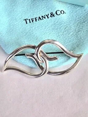 #160 - Tiffany & Co. Double Leaf Brooch, Sterling Silver 925