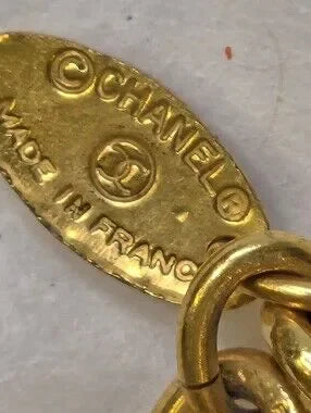 #161 - Chanel Coco Mark Diamond Motif Necklace, Gold Plated - VINTAGE
