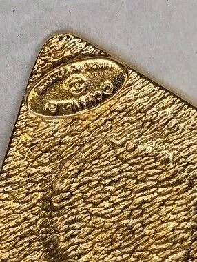 #161 - Chanel Coco Mark Diamond Motif Necklace, Gold Plated - VINTAGE