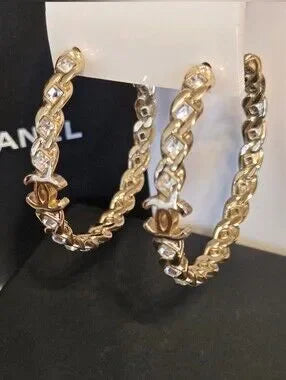 #164 - Chanel CC Twist Plated Hoops