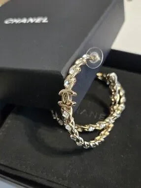 #164 - Chanel CC Twist Plated Hoops