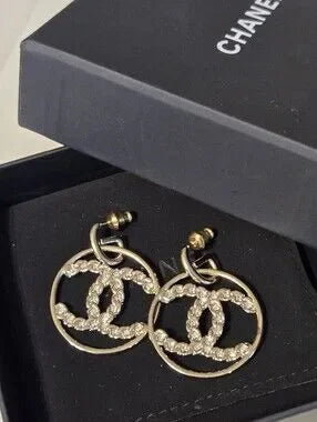 #168 - Chanel 2020V Strass CC Drop Earrings