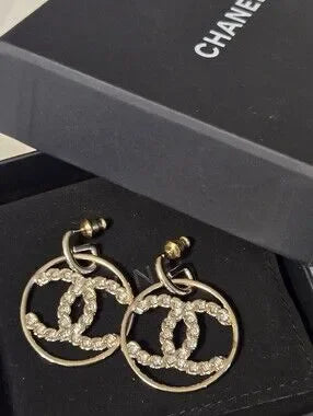 #168 - Chanel 2020V Strass CC Drop Earrings