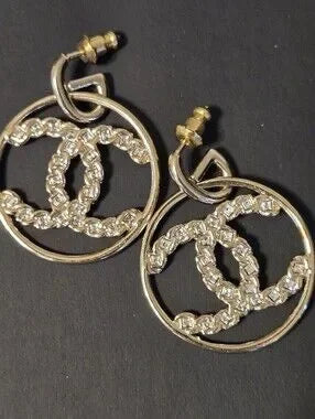 #168 - Chanel 2020V Strass CC Drop Earrings