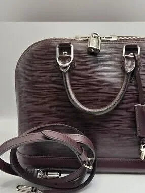 Louis Vuitton Epi Alma M5214D FL0124 Brown Lock and secure Cadena